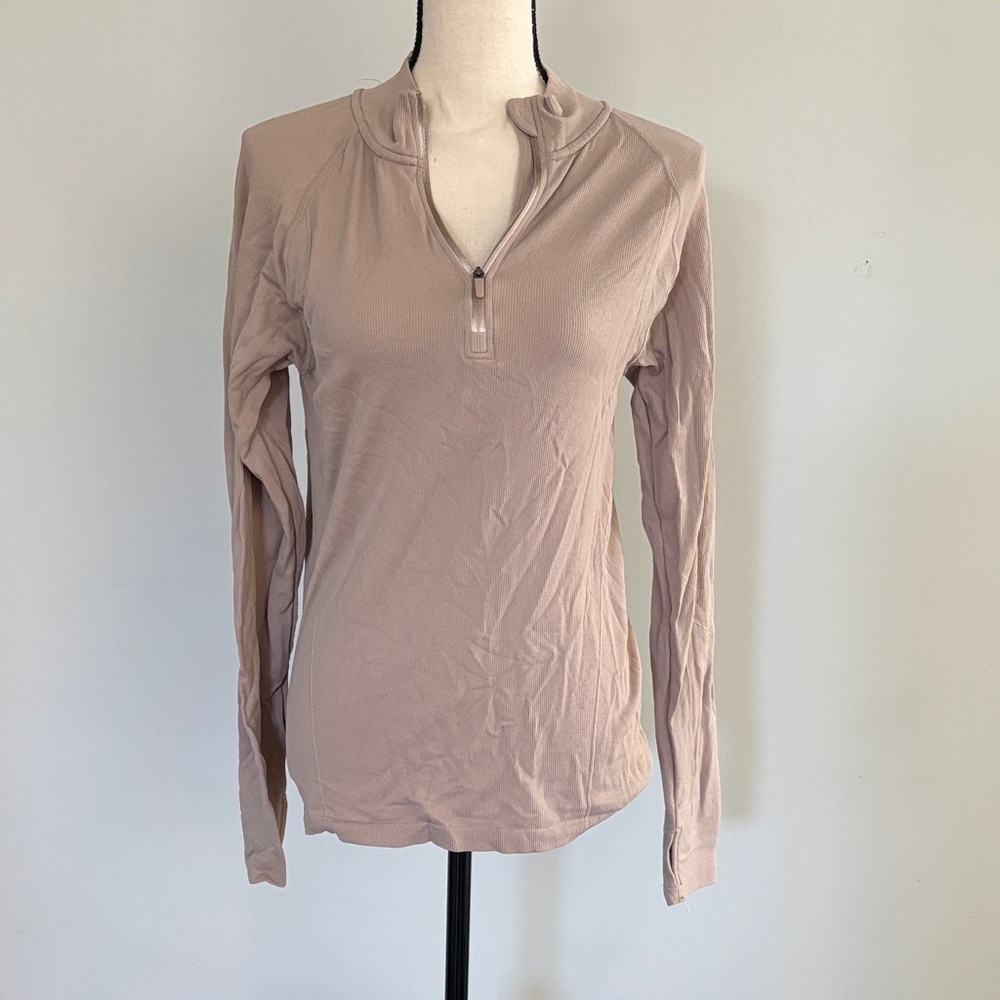 H&M Women's Long Sleeve Zip-Up Top - Light Pink